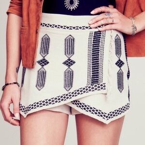Free People Cream and Black Skort
